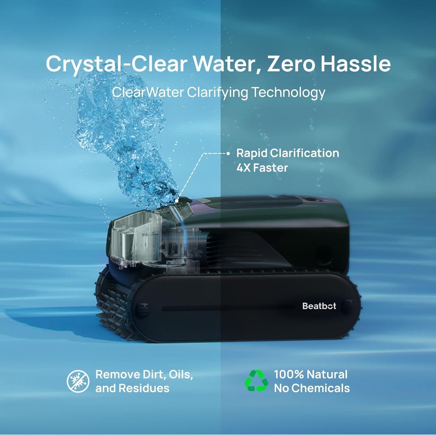 Beatbot AquaSense 2 Pro Robotic Pool Cleaner – 5-in-1 Cordless Skimmer & Clarifier, App-Controlled, Smart Parking, Up to 3,875 Sq. Ft. – Obsidian - Image 4