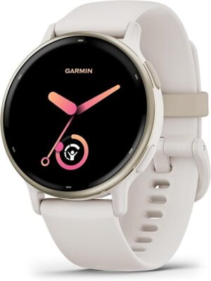 Garmin vรญvoactive 5, Health and Fitness GPS Smartwatch, AMOLED Display, Up to 11 Days of Battery, Ivory