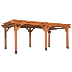 Backyard Discovery Beaumont 20' x 12' Cedar Wood Pergola with PowerPort and Wind-Tested Frame