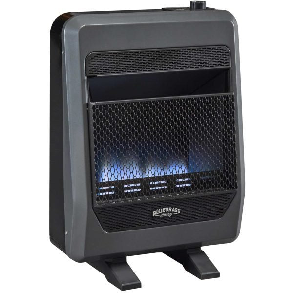 Bluegrass Living 20,000 BTU Natural Gas Ventless Blue Flame Space Heater with Blower and Base Feet B20TNB-BB - Image 2