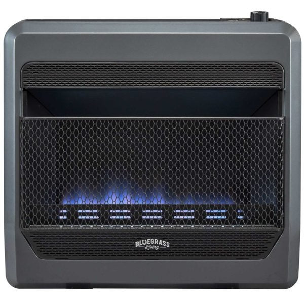 Bluegrass Living 30,000 BTU Natural Gas Ventless Blue Flame Space Heater with Blower and Base Feet B30TNB-BB - Image 3