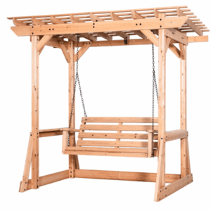Backyard Discovery Callahan Cedar Wood Outdoor 2-Person Pergola Swing Bench